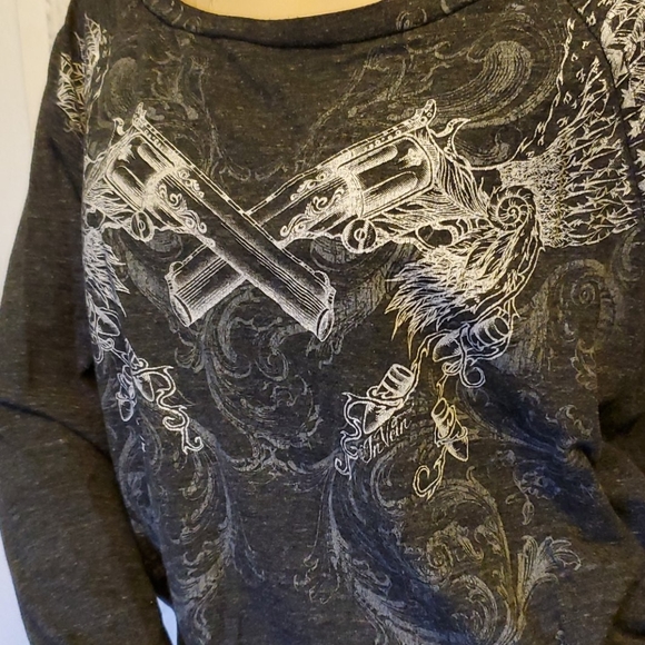 Long Sleeve Top with Pistol Print - Picture 3 of 13